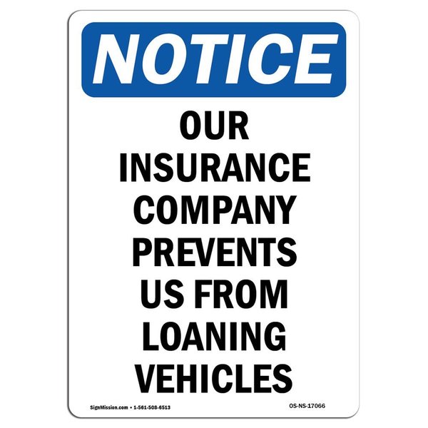 Signmission OSHA Sign, Our Insurance Company Prevents, 5in X 3.5in Decal, 10PK, 3.5" W, 5" L, Portrait, PK10 OS-NS-D-35-V-17066-10PK